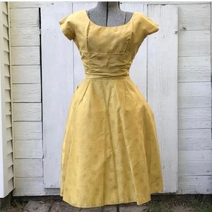 1940s Brocade Party Dress